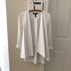 White BCBGMAXAZRIA Blouse with Black Belt